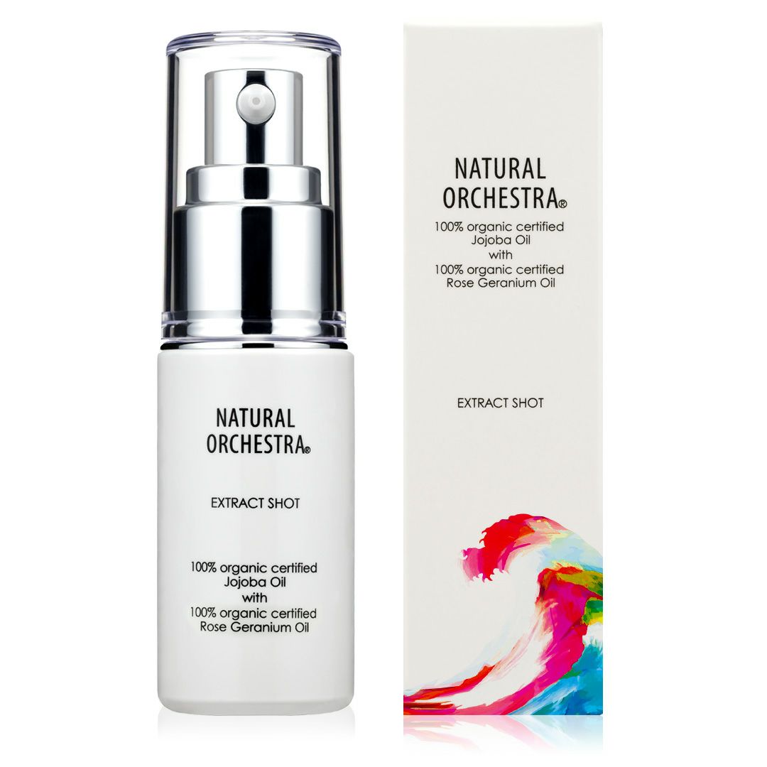 ギフトセット EXTRACT SHOTオーガニックホホバオイル with ローズゼラニウム 34ml